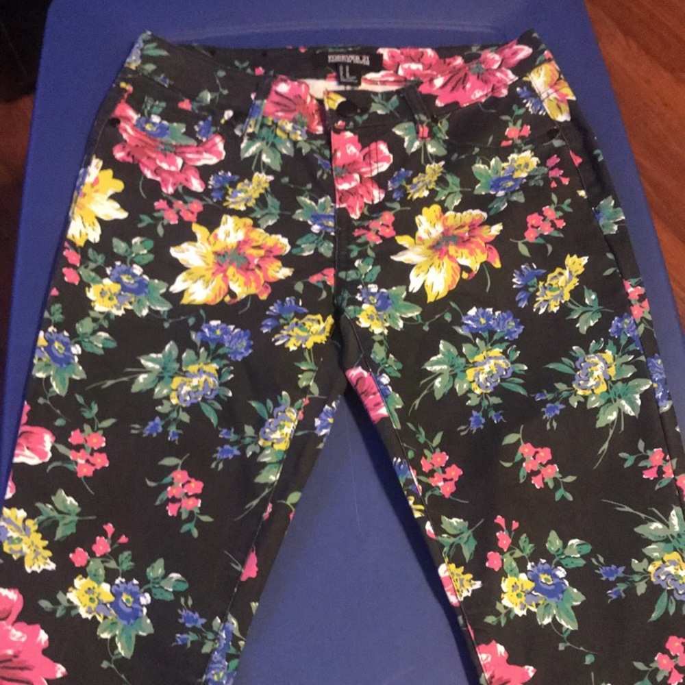 Forever 21 floral jeans.